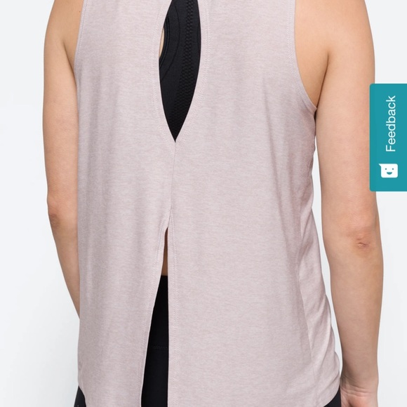 Gently worn! Beyond Yoga All About It Split Tank Size M in Tan - Picture 3 of 7